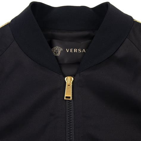 versace jackr nero|versace black bomber jacket.